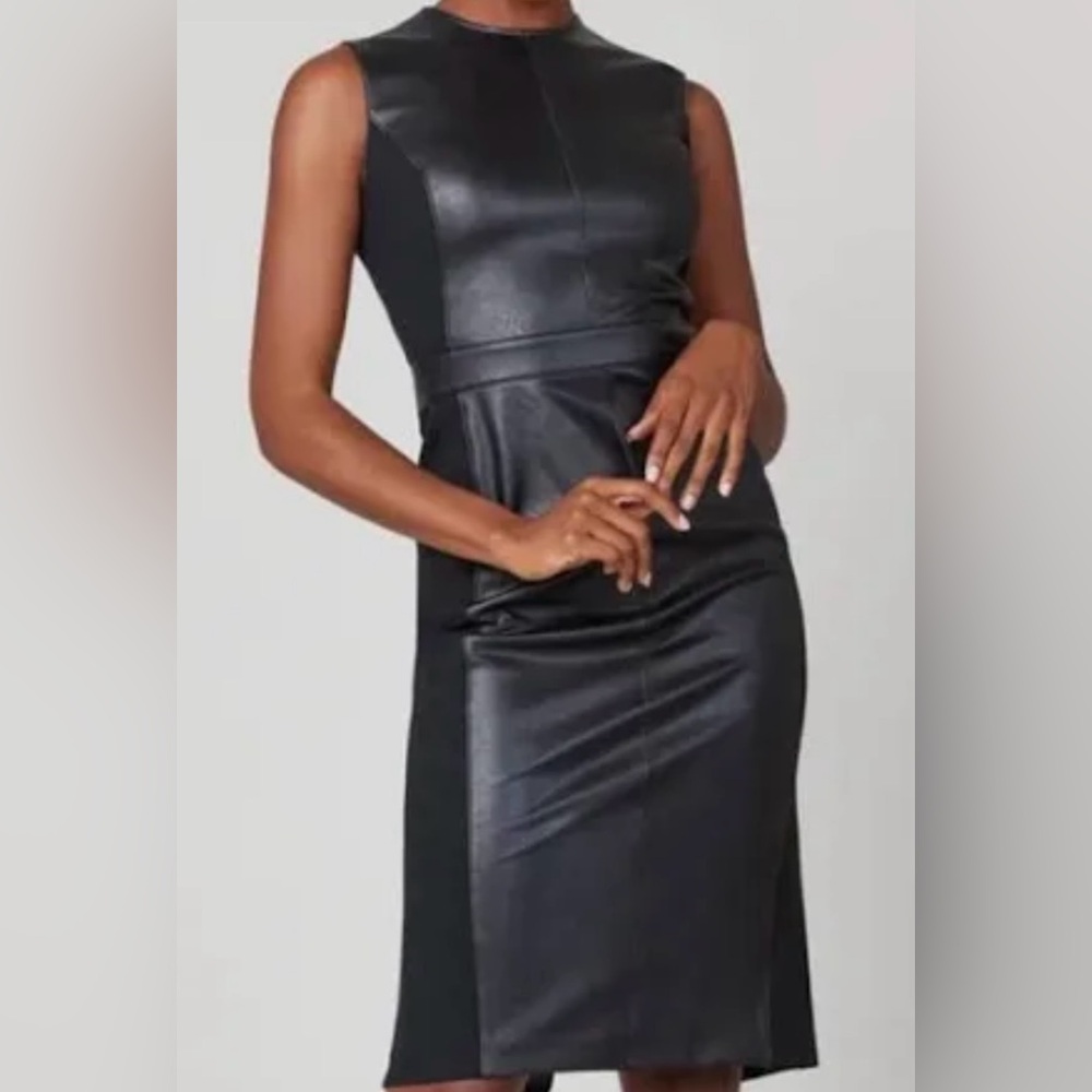 Spanx Faux Leather Sleeveless Dress Size S